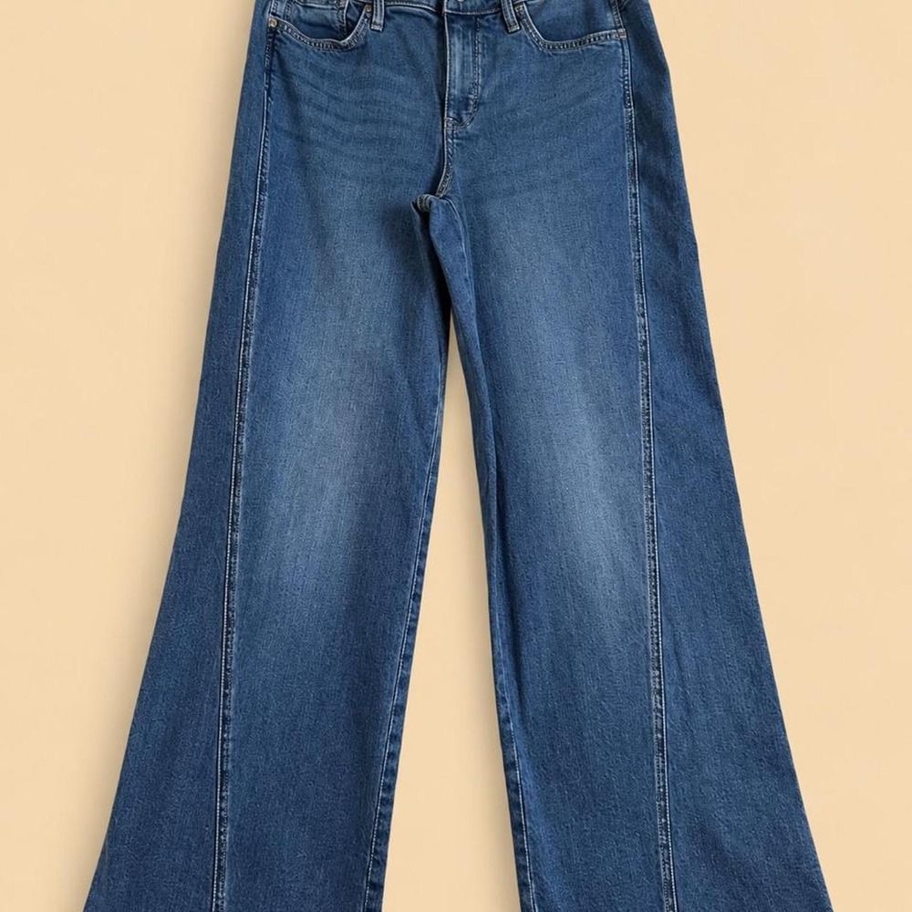 NYDJ Teresa Wide Leg Jeans High Rise Lift Tuck Romantic Indigo Blue Size 6